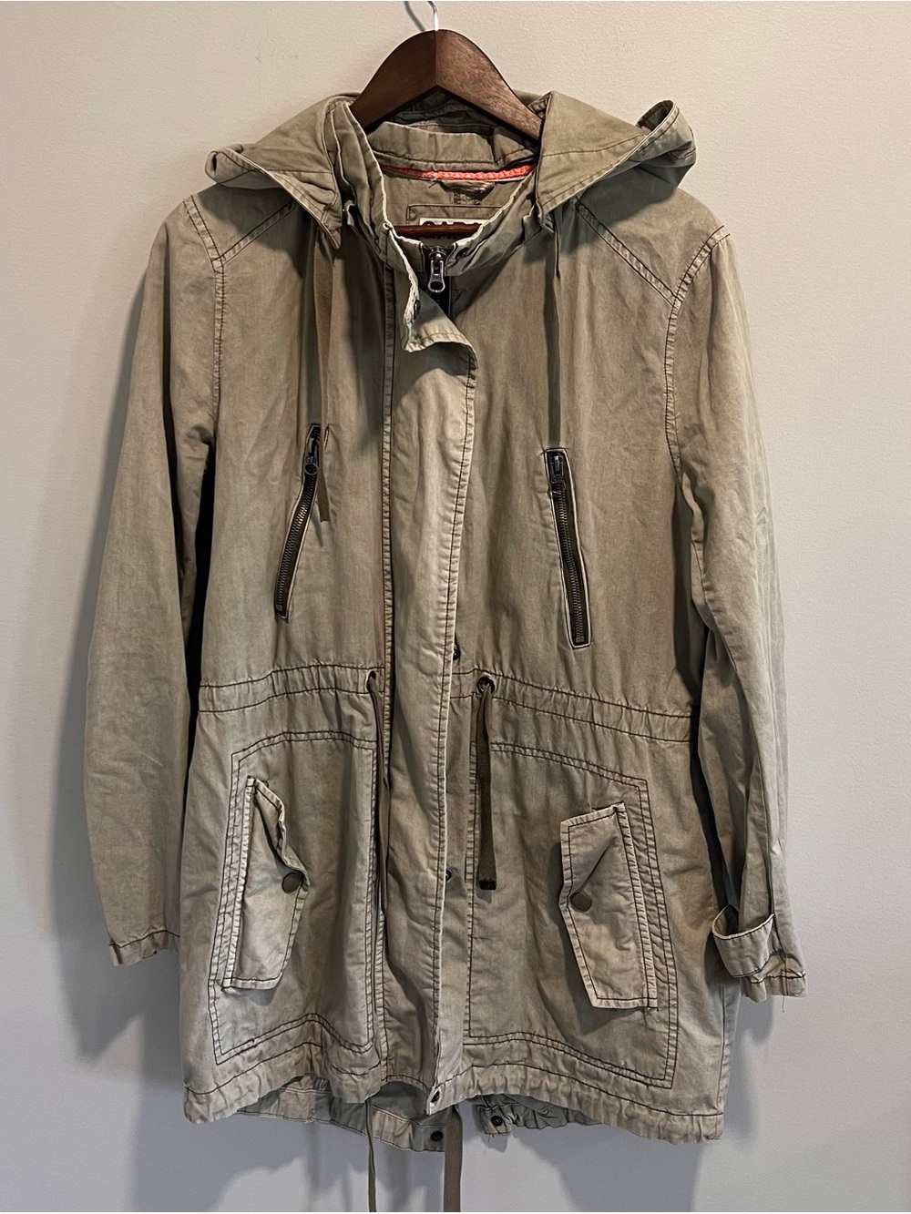 Garage Eva Parka Hooded Jacket Large - Olive Green